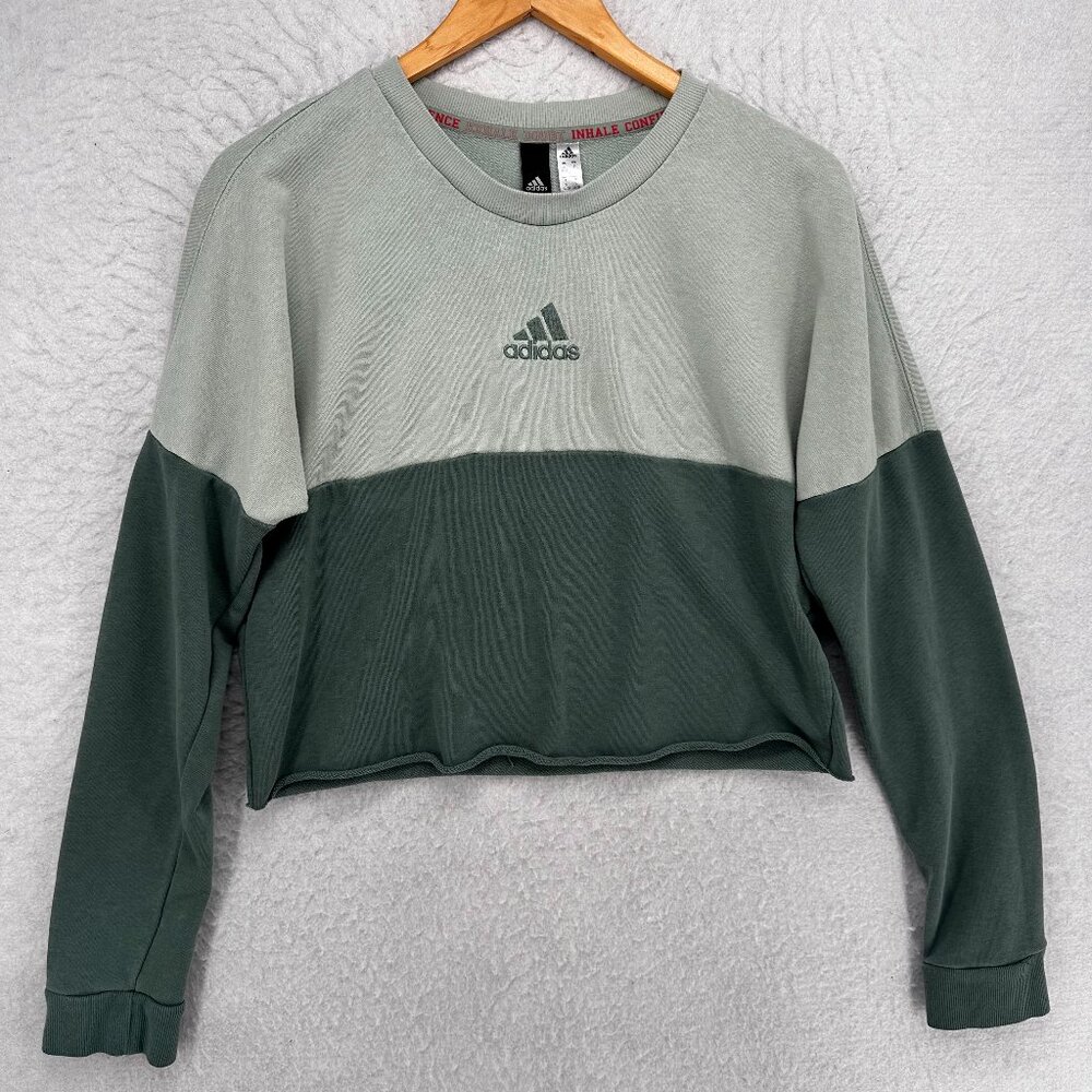 COPY - Adidas Crop Sweater Two color Tone Green Long Sleeve Women's Small